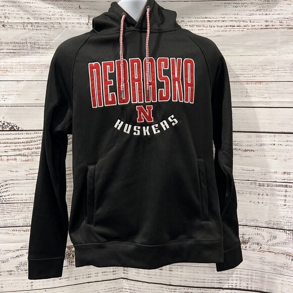 Nebraska Huskers Colosseum Men’s Black/Red Pullover Hoodie Sweatshirt Size Small - Picture 1 of 14